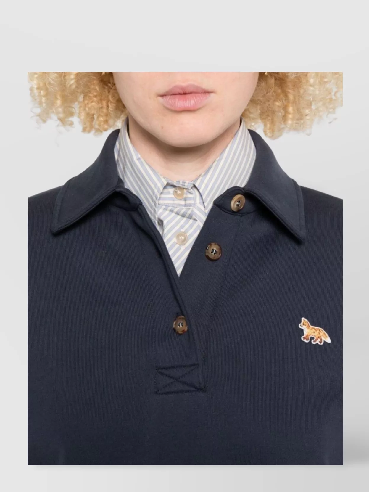Maison Kitsuné Fox Bébé Polo Sweatshirt En Coton