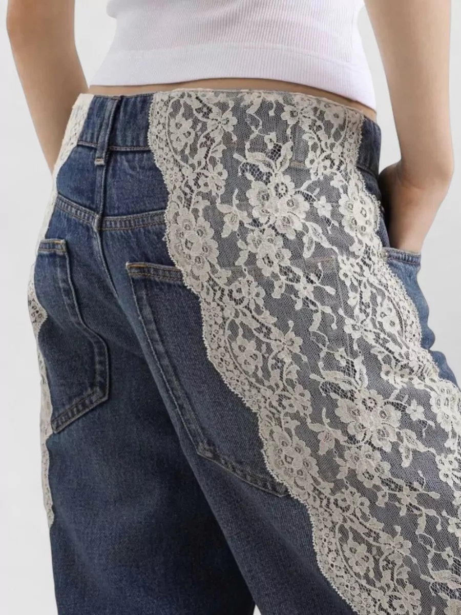 Dolce&Gabbana Lace Straight-Leg Jeans
