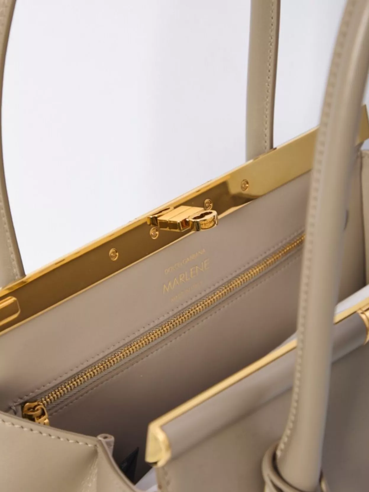 Dolce & Gabbana Marlene Grained Leather Top Handle Bag
