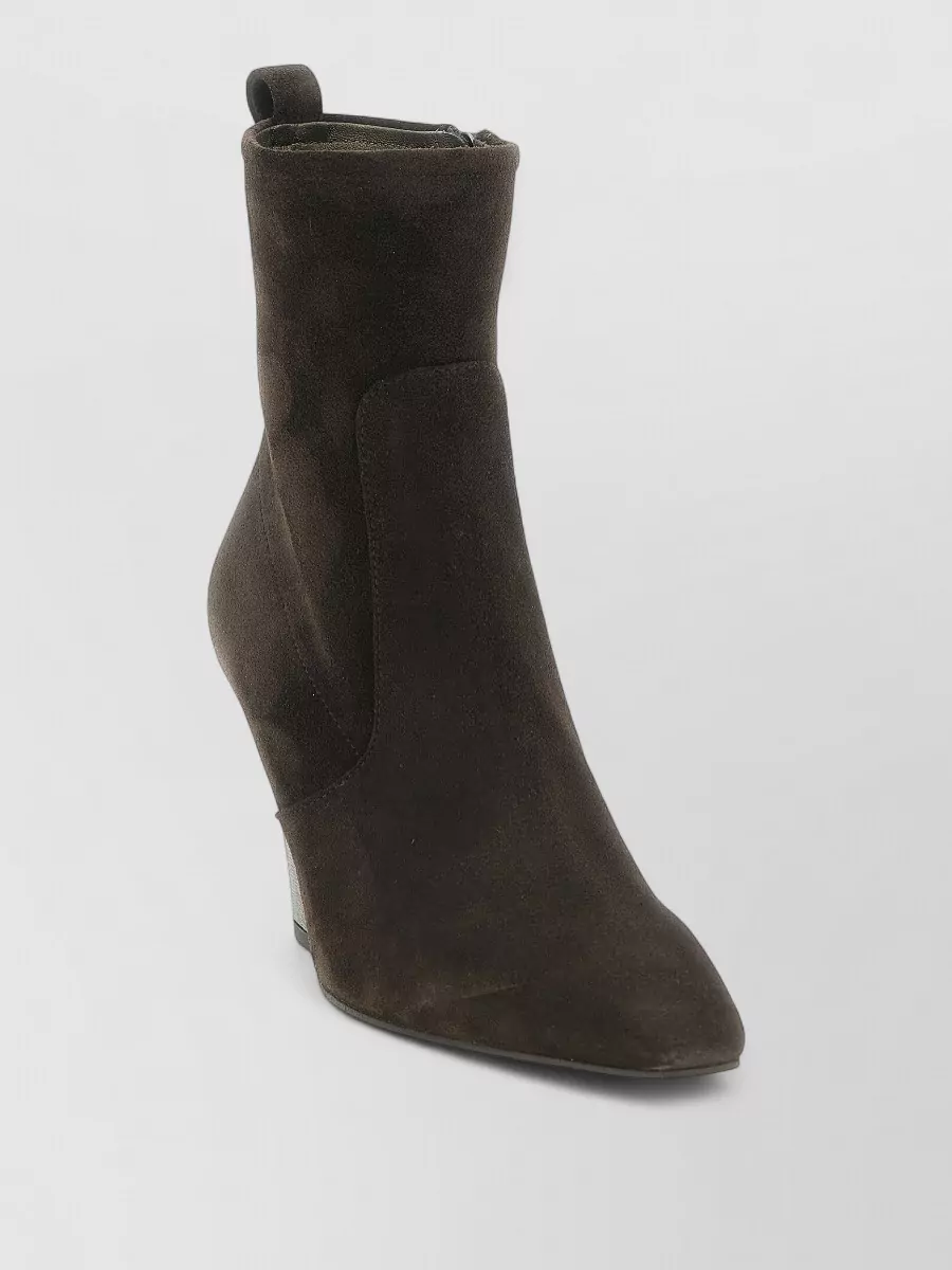 Brunello Cucinelli Suede Precious Heel Ankle Boots
