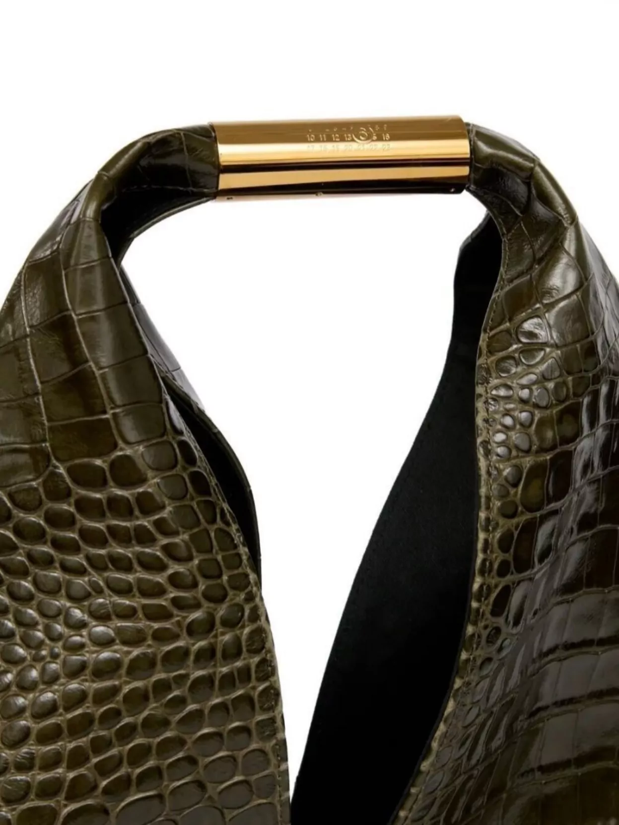 Mm6 Maison Margiela Japanese Medium Crocodile-Embossed Leather Shoulder Bag