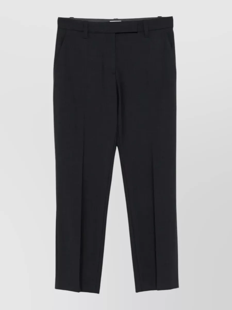 Brunello Cucinelli Pressed-crease wool tailored trousers