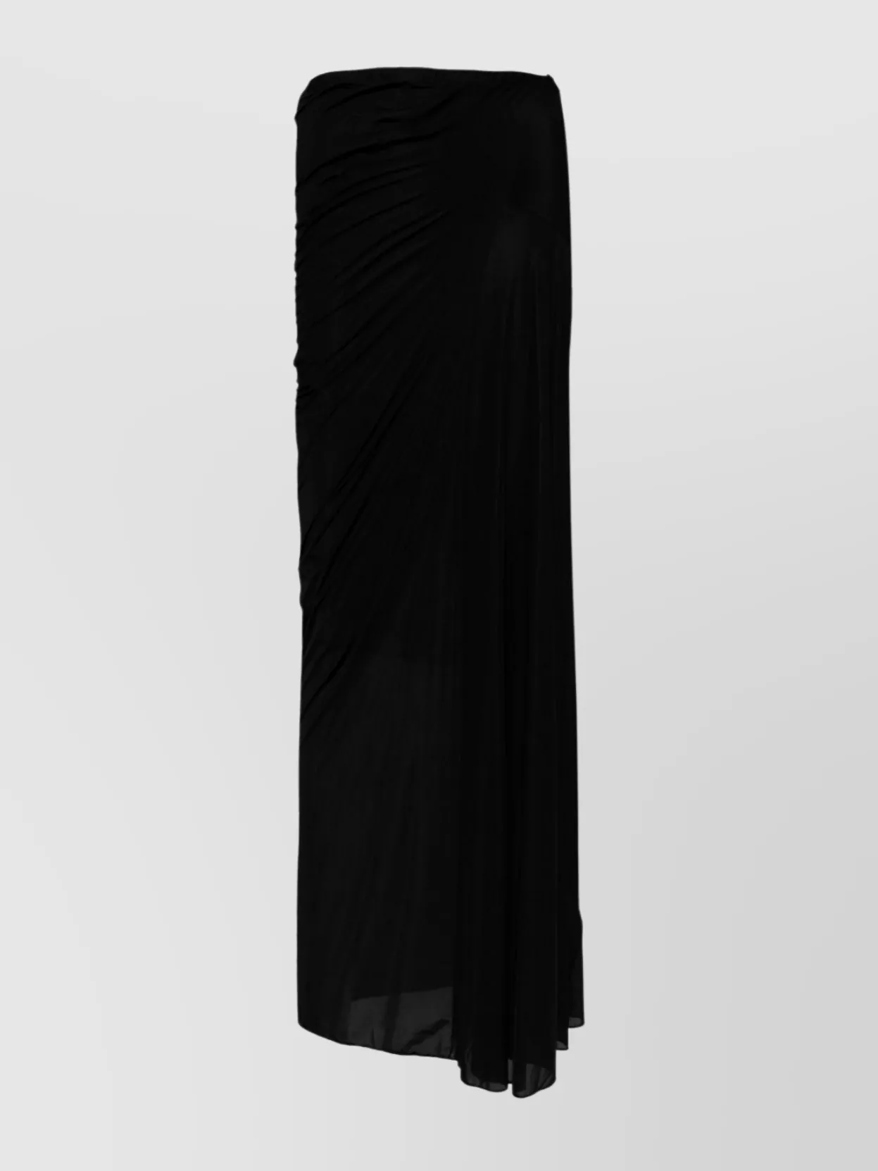 Dries Van Noten High Waist Maxi Skirt With Asymmetric Hem In Silver