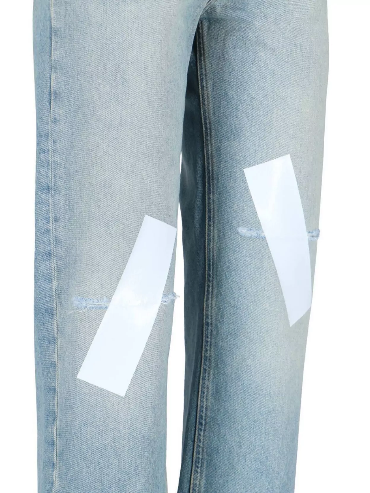 Mm6 Maison Margiela Straight Leg Trousers Distressed Finish
