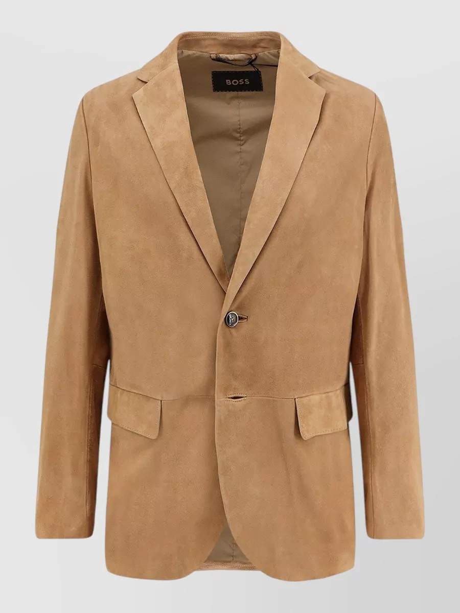 Boss suede single-breasted blazer