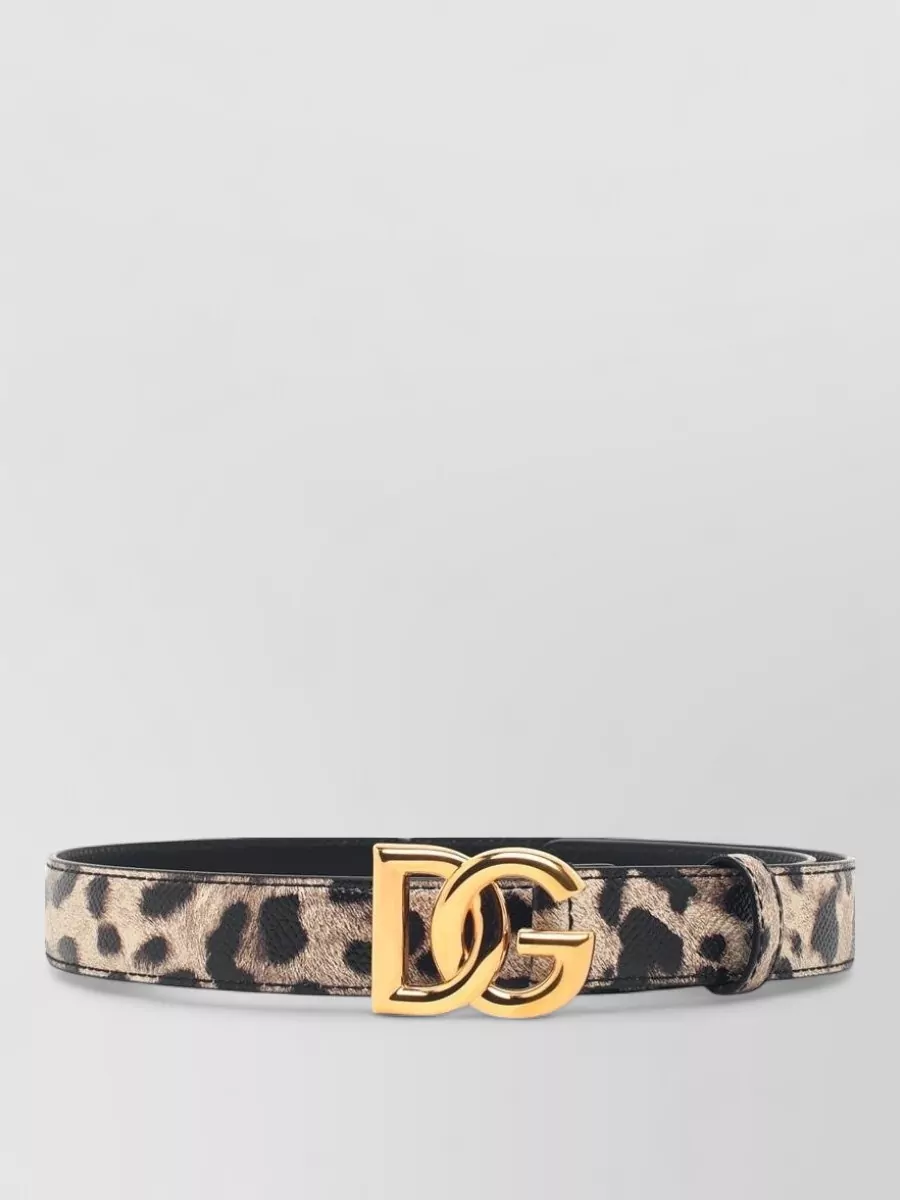Dolce&Gabbana Leopard-Print Leather Belt
