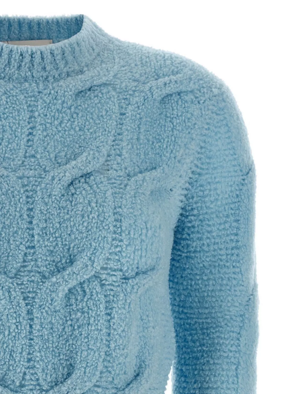 Sportmax Cable Knit Sweater With Ribbed Cuffs And Hem