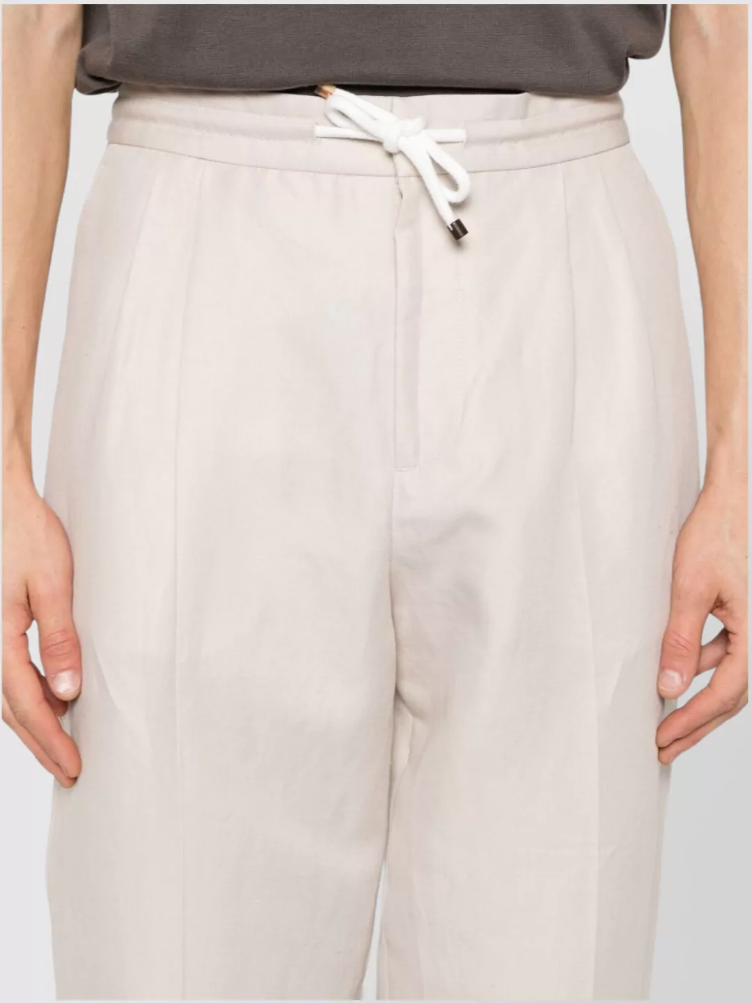 Brunello Cucinelli Trousers Linen Blend Drawstring Waistband