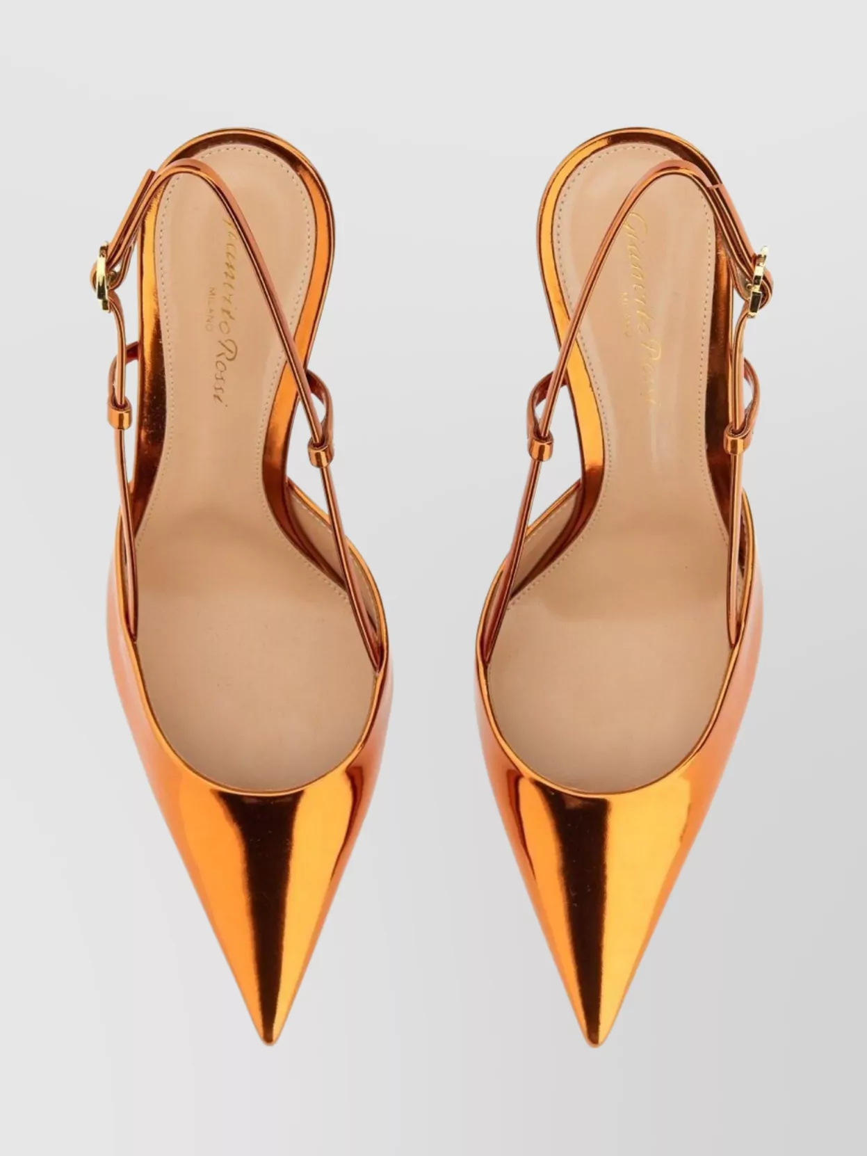 Gianvito Rossi Slingback Ascent Metallic Lea