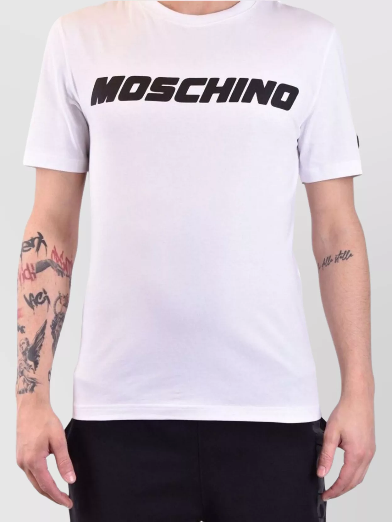 Moschino Crew Neck T-shirts Short Sleeves In White