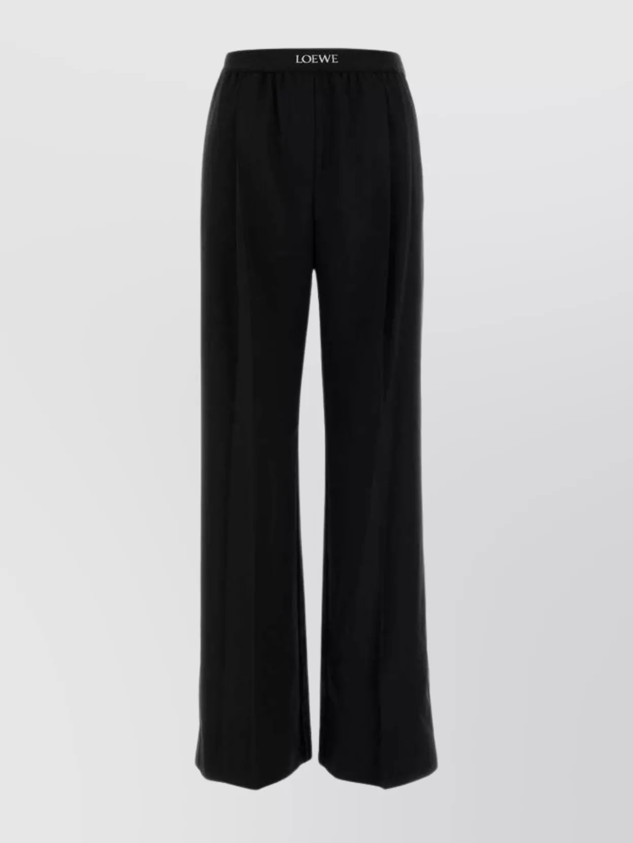Loewe Wool Trousers With Wide Leg And Elastic Waistband