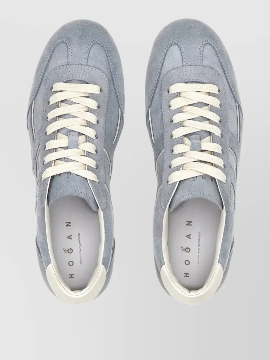 Hogan Olympia Suede Sneakers Signature Rubber Sole In Gray