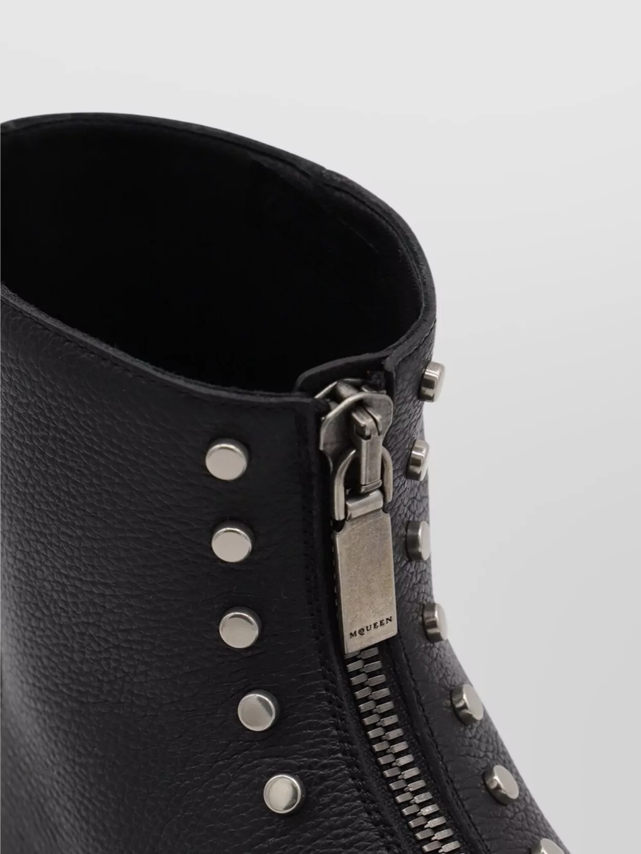 Alexander Mcqueen Chunky Sole Round Toe Studded Ankle Boots