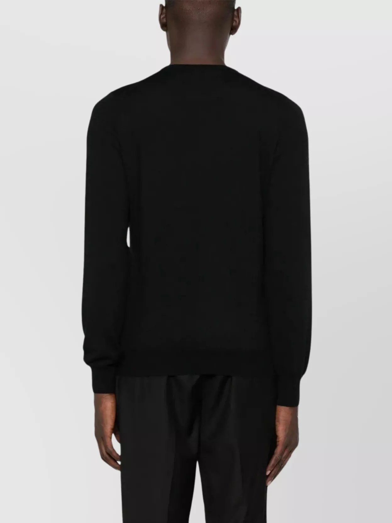 Tagliatore Ribbed Hem Long Sleeve Crew Neck Sweater