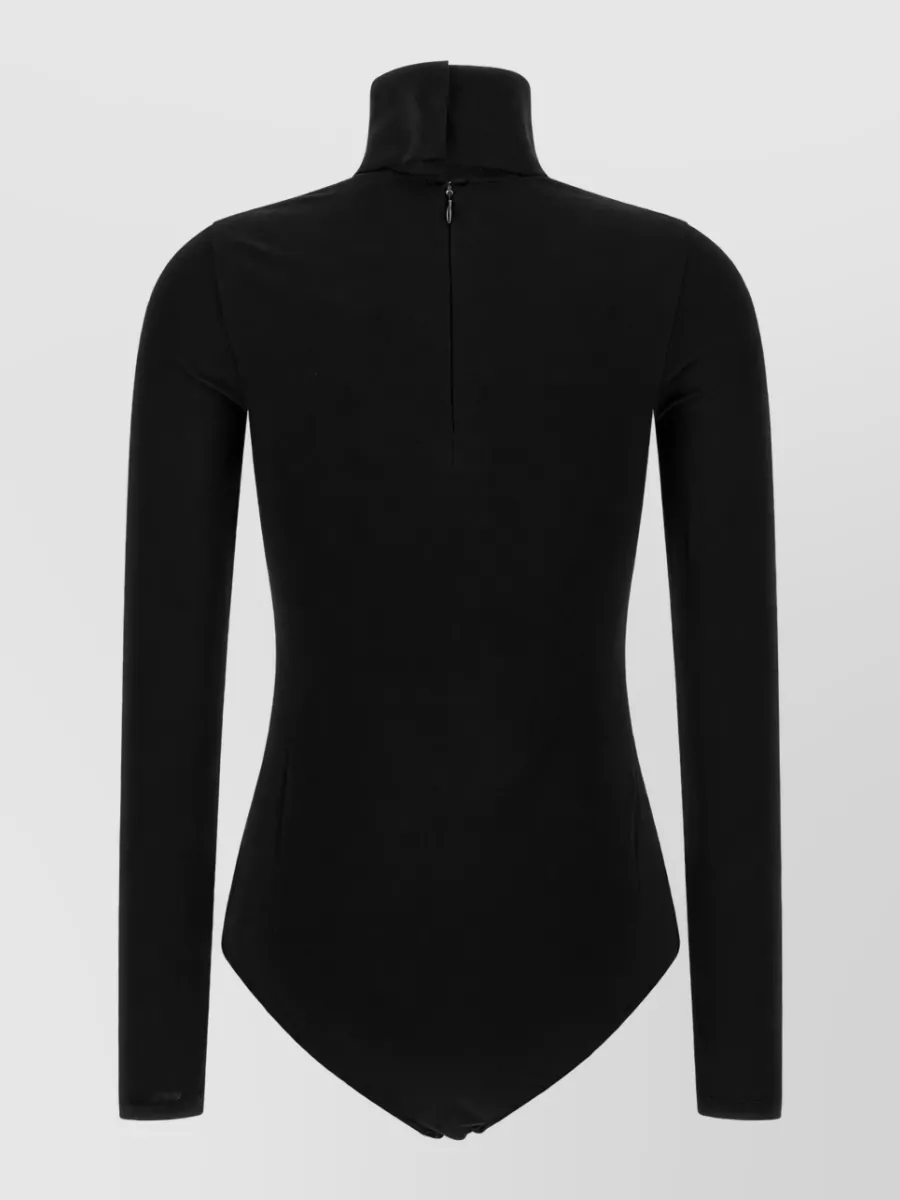 Courrèges Viscose Mockneck Long-Sleeve Bodysuit