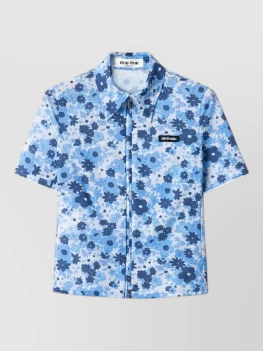Miu Miu Floral mesh top