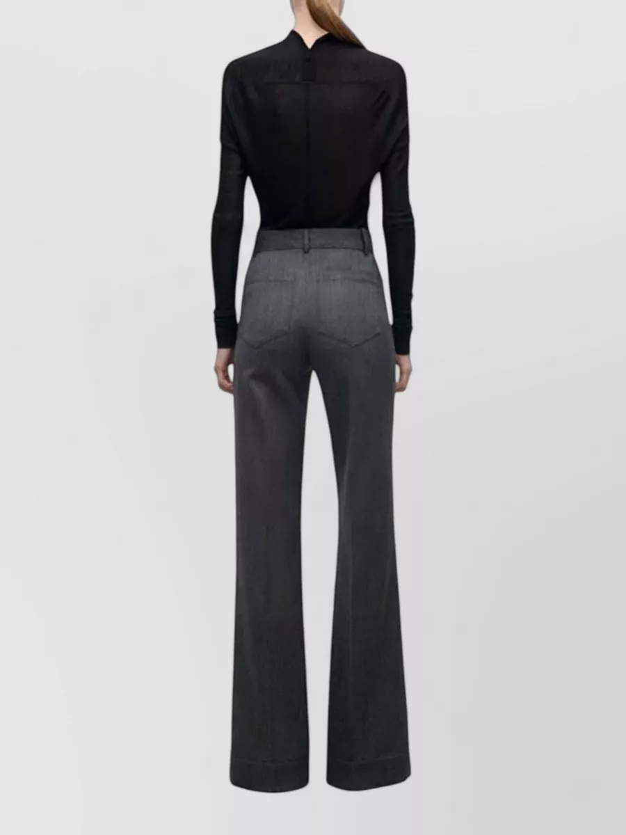 Victoria Beckham Virgin Wool High-Rise Wide-Leg Tailored Trousers