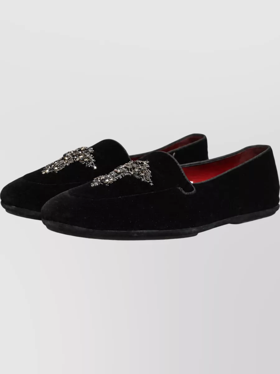 Dolce&Gabbana Leather Embellished Slippers
