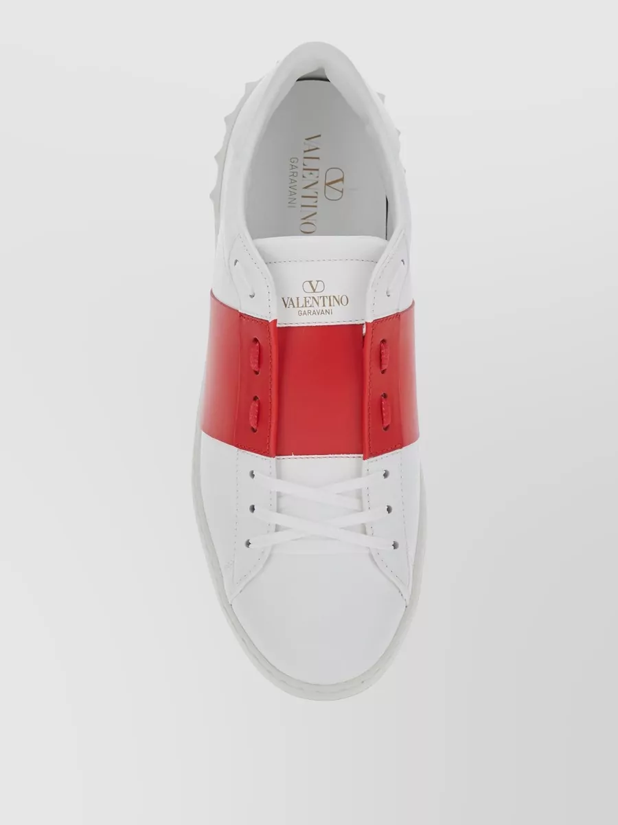Valentino Garavani Open Low Top Sneakers Rubber Sole Stripe