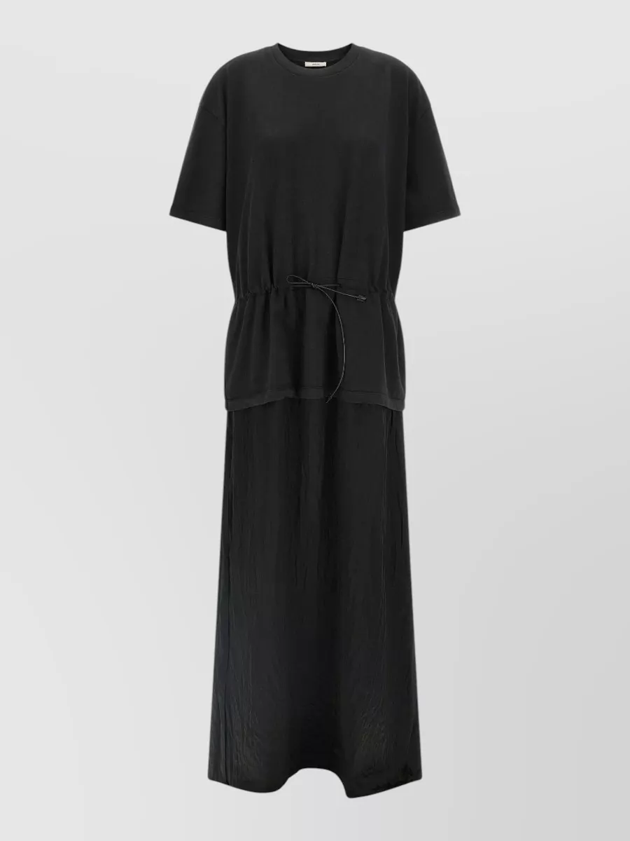 Haikure Cotton Short-Sleeve Crew-Neck Maxi Dress