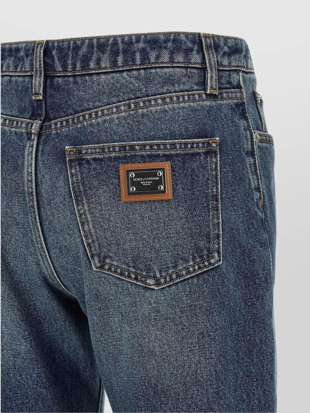 Dolce&Gabbana Logo Tag Denim Trousers