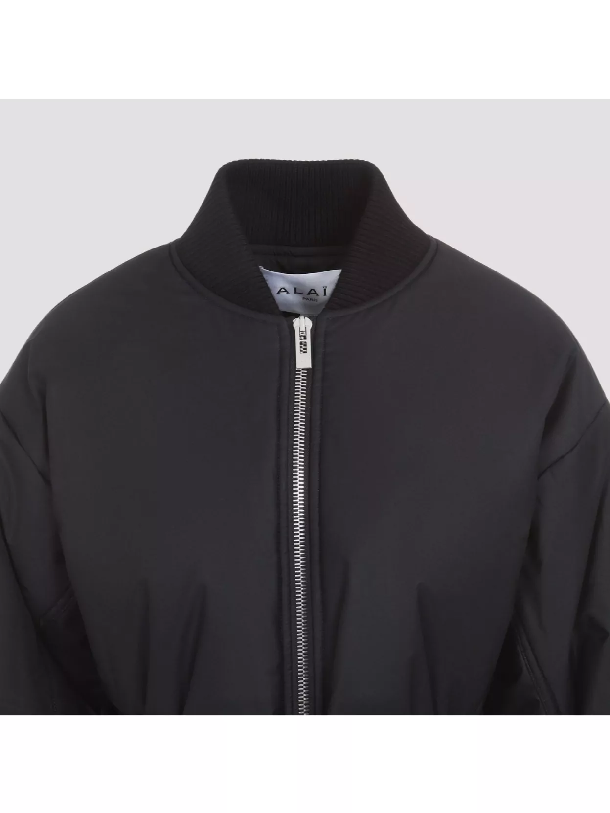 Shop Alaïa Technical Belted Bomber Jacket In Grey