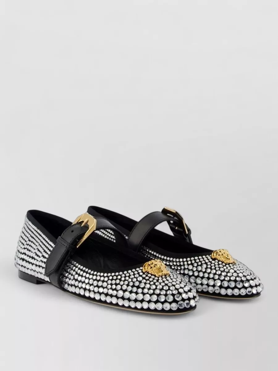 Versace Leather Ballerina Flats
