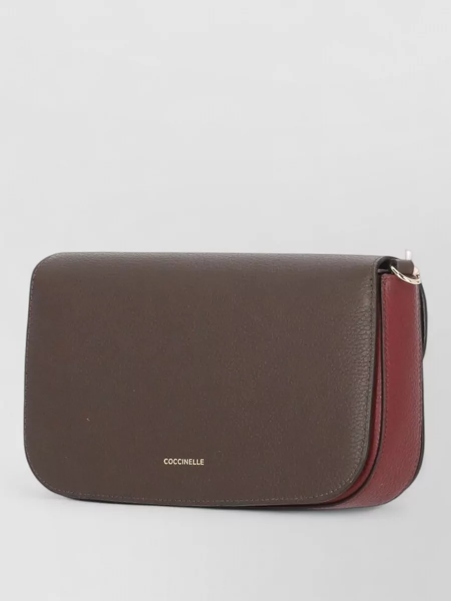 Coccinelle Color Block Leather Shoulder Bag Strap