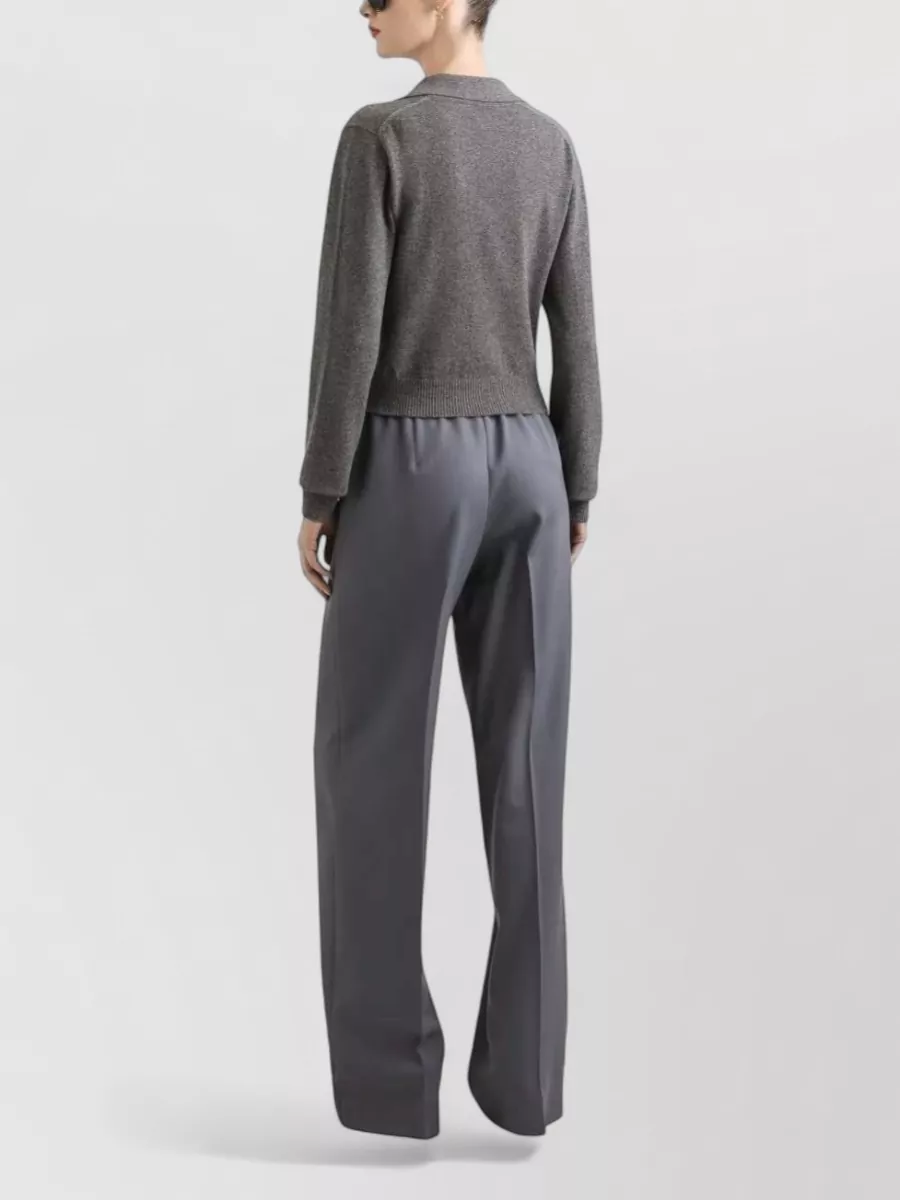 Dolce&Gabbana Knit Cropped Henley Long Sleeve Polo Top