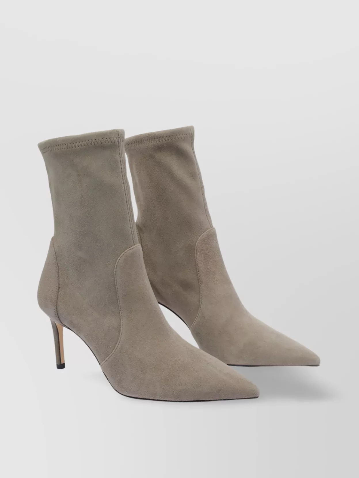Stuart Weitzman Smokey Taupe Suede Stiletto Ankle Boots
