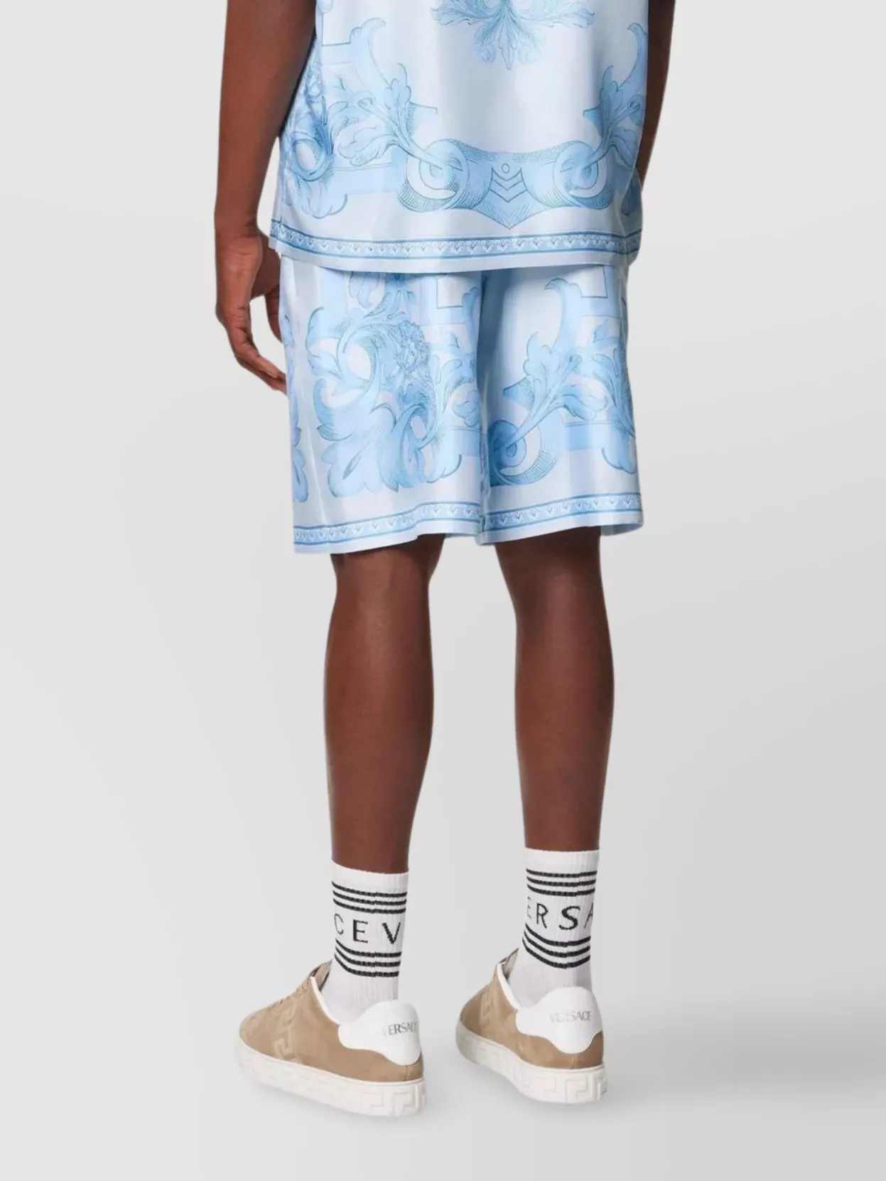 Versace Baroque Print Silk Twill Shorts