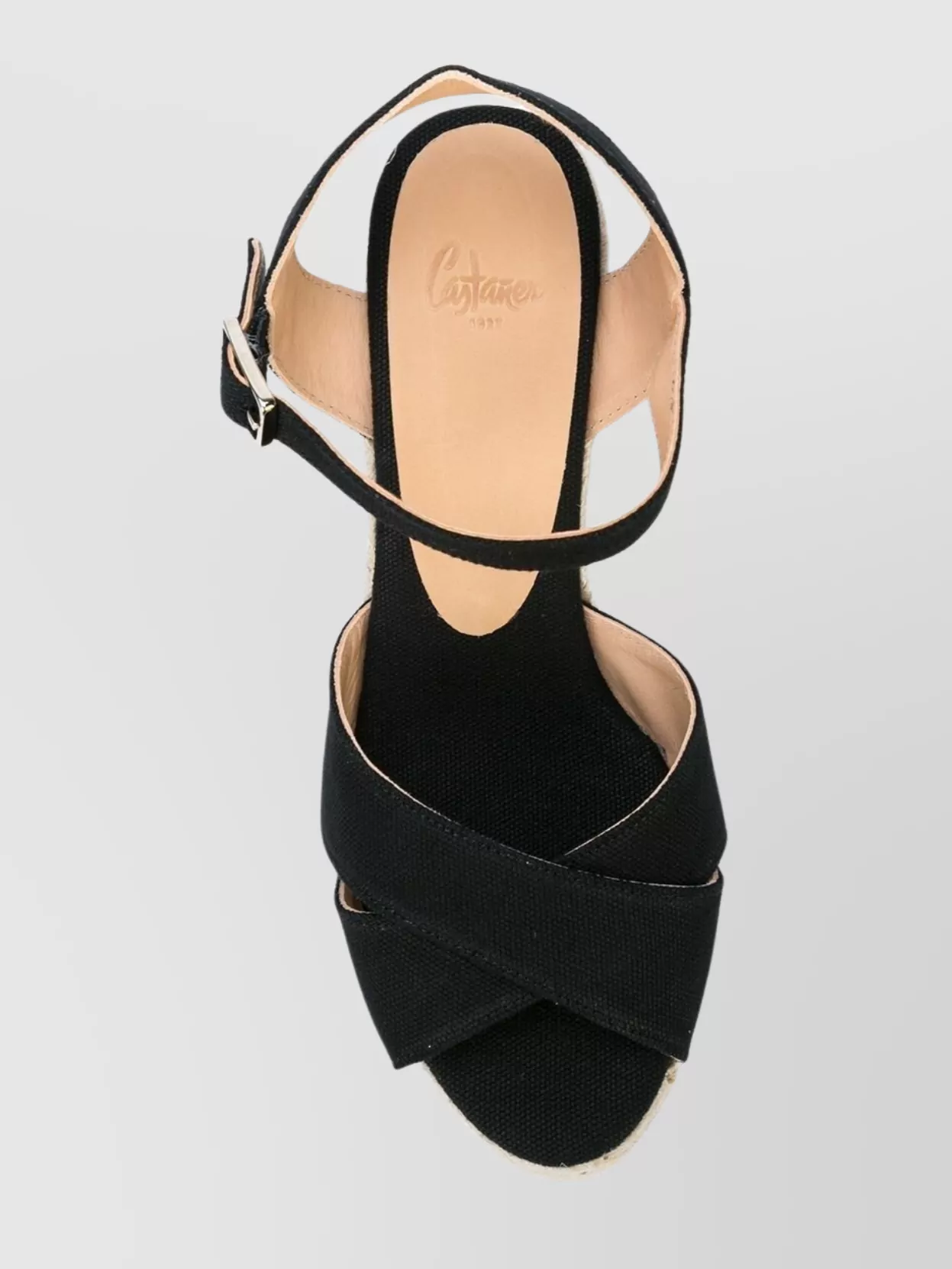 CASTAñER RAFFIA WEDGE ESPADRILLES CROSS STRAP DESIGN