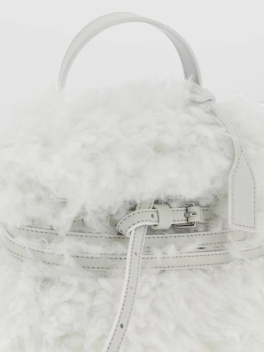 Moschino Shearling Leather Top Handle Bag