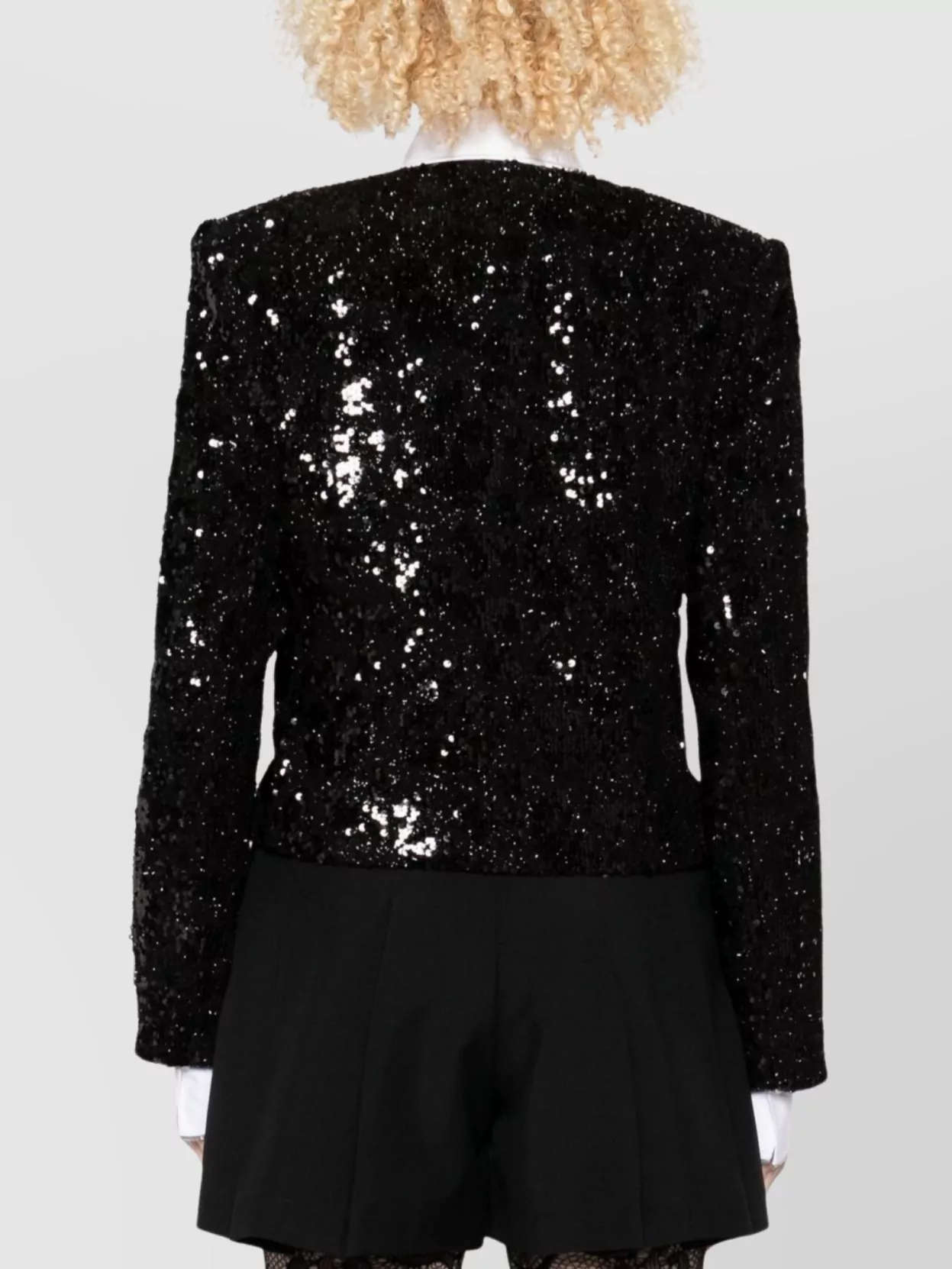 Iro Sequin Embellished Cropped Length Round Neck Jacket