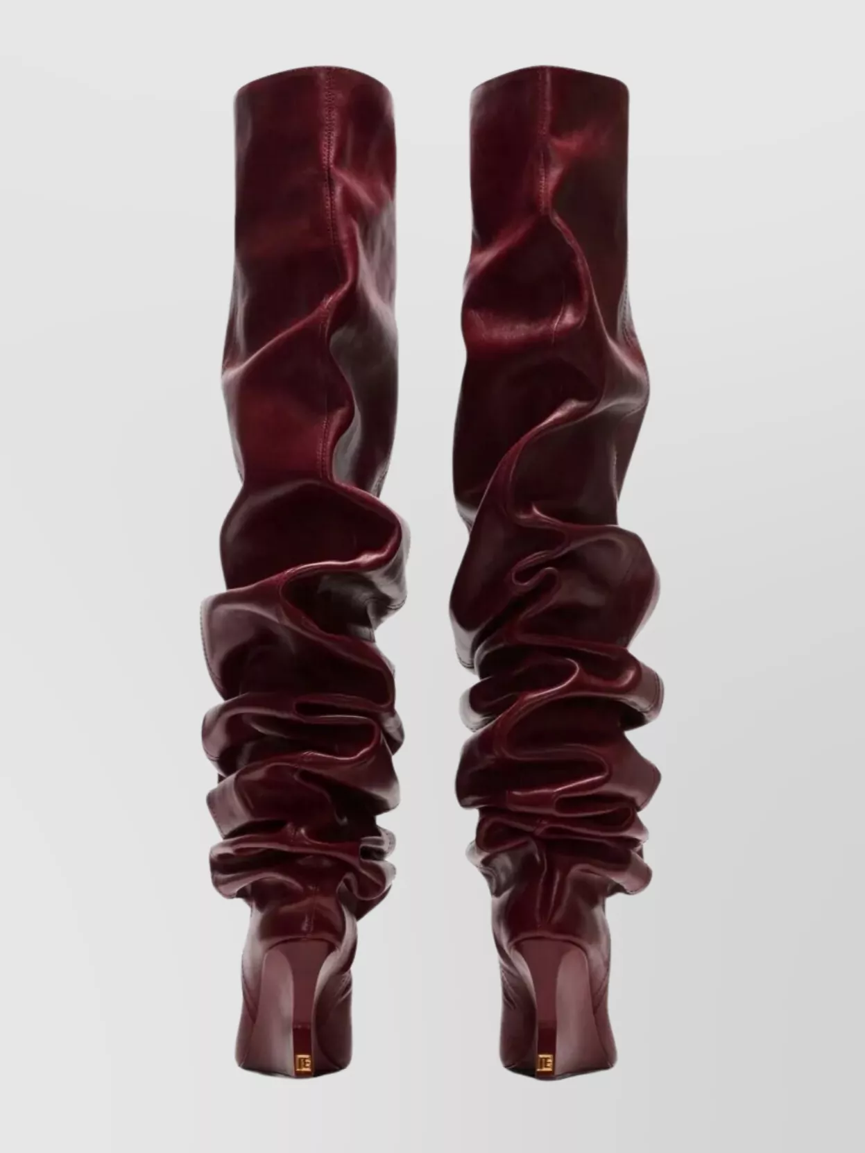 Balmain Over-The-Knee Wedge Boot In Leather