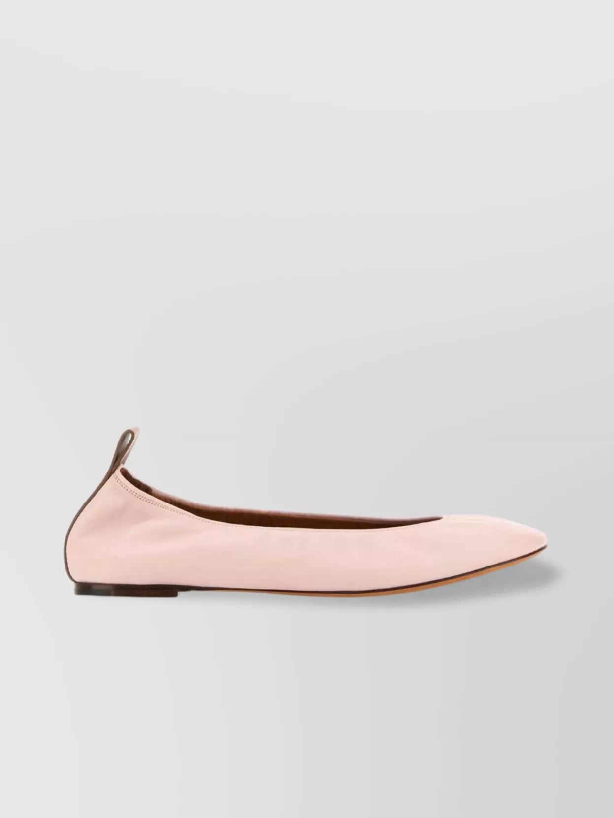 Shop Lanvin Leather Pointed Toe Ballet Flats In Cream
