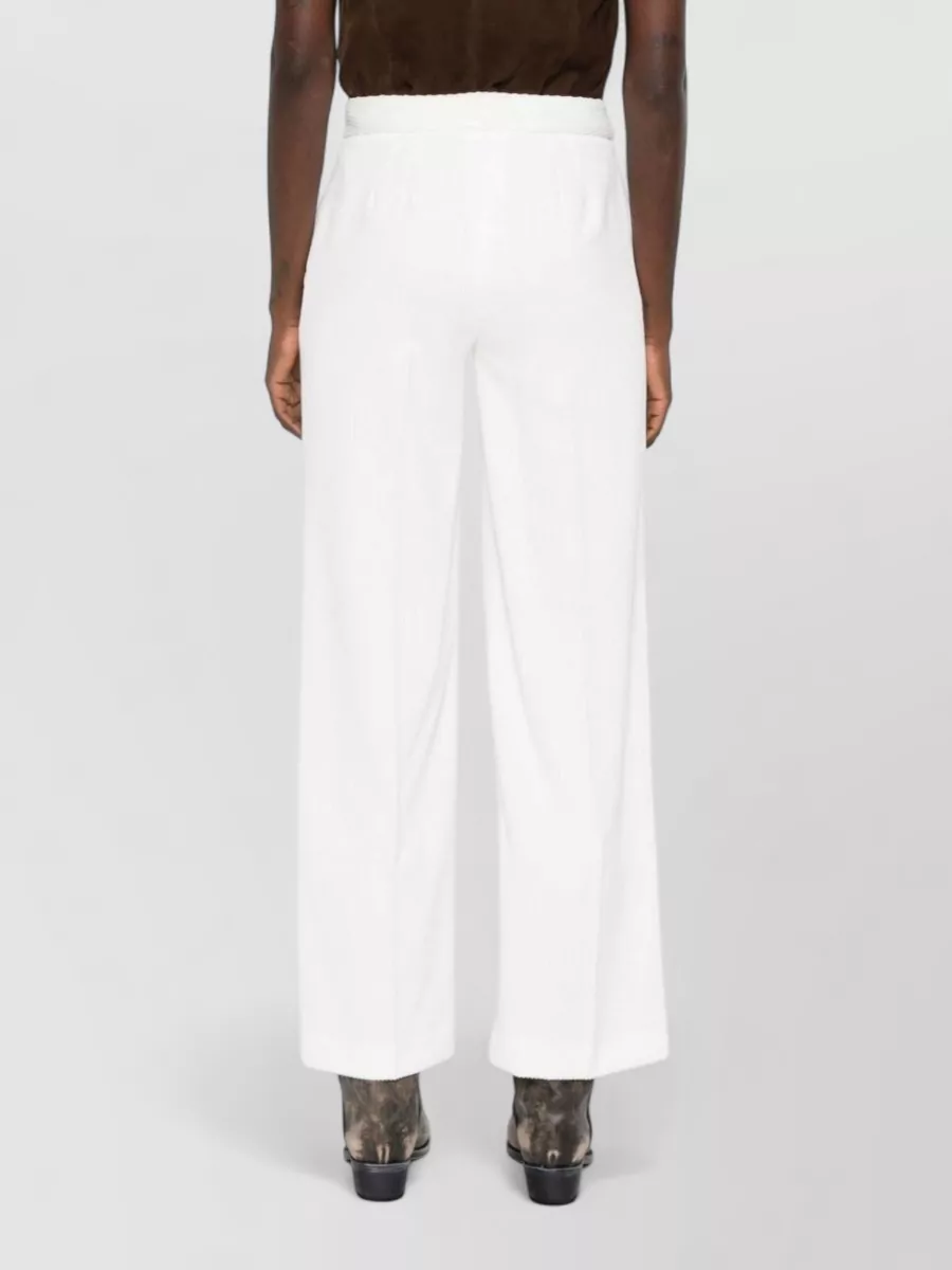 Via Masini 80 Ribbed Wide-Leg Trousers