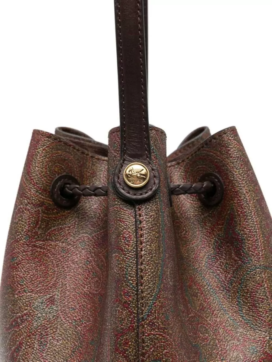 Etro Saturno Medium Leather Bucket Bag