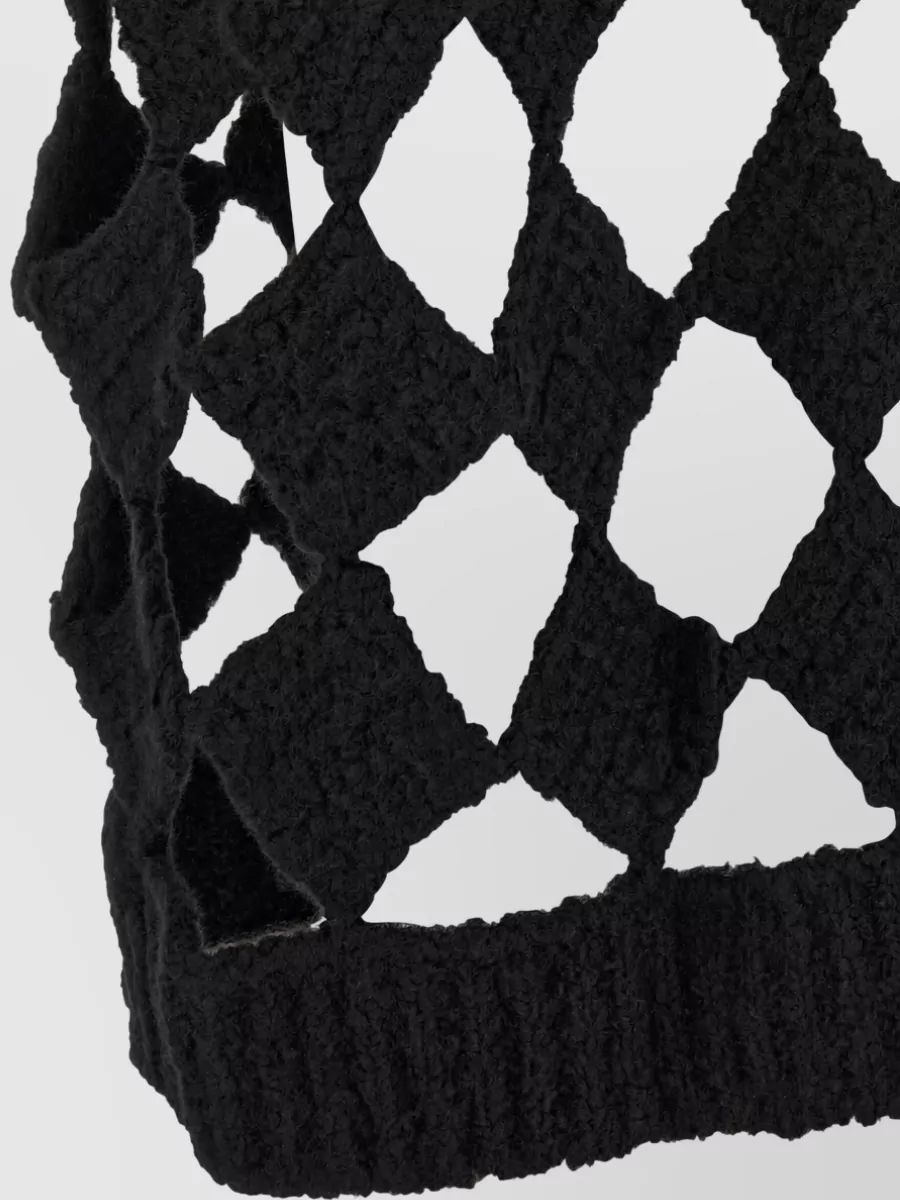 Rick Owens Cashmere Silk Sleeveless Hooded Knitted Top
