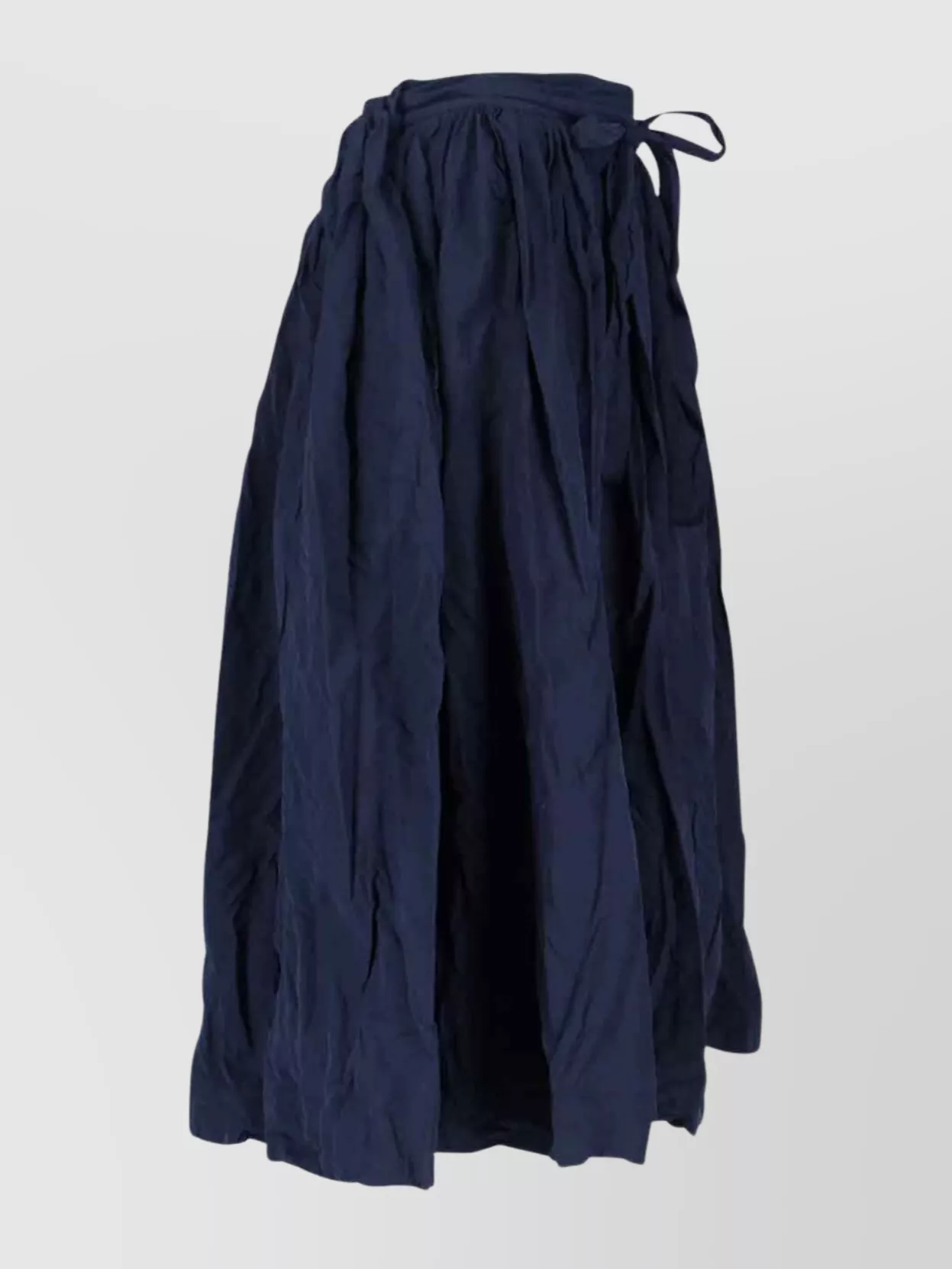 Daniela Gregis Midi Skirt With Crinkled Texture And Pockets