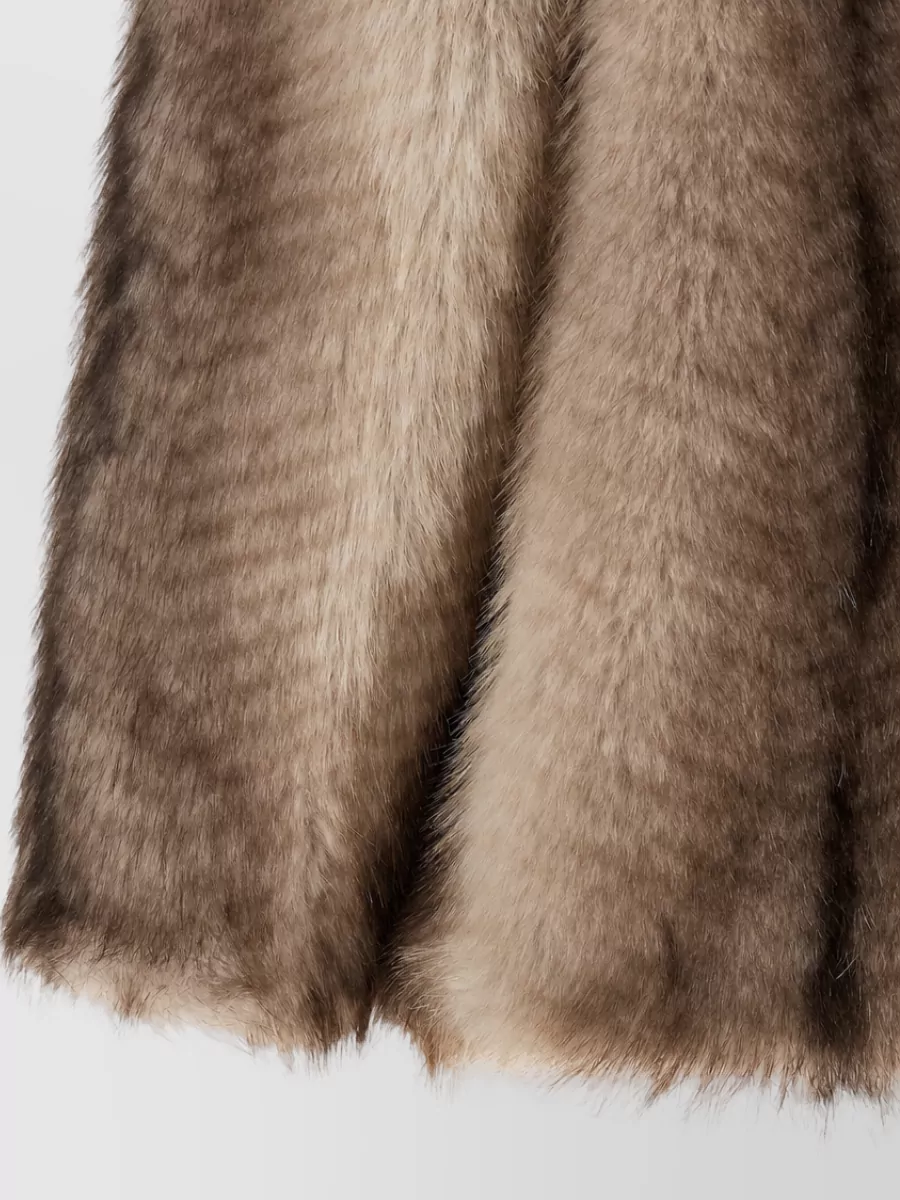 Nude Faux Fur Coat