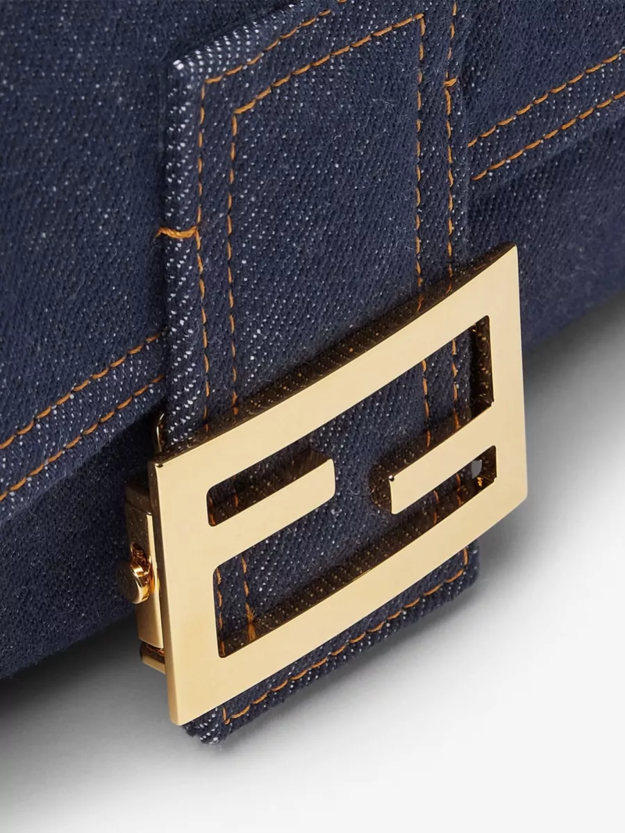 Fendi Baguette Denim Shoulder Bag