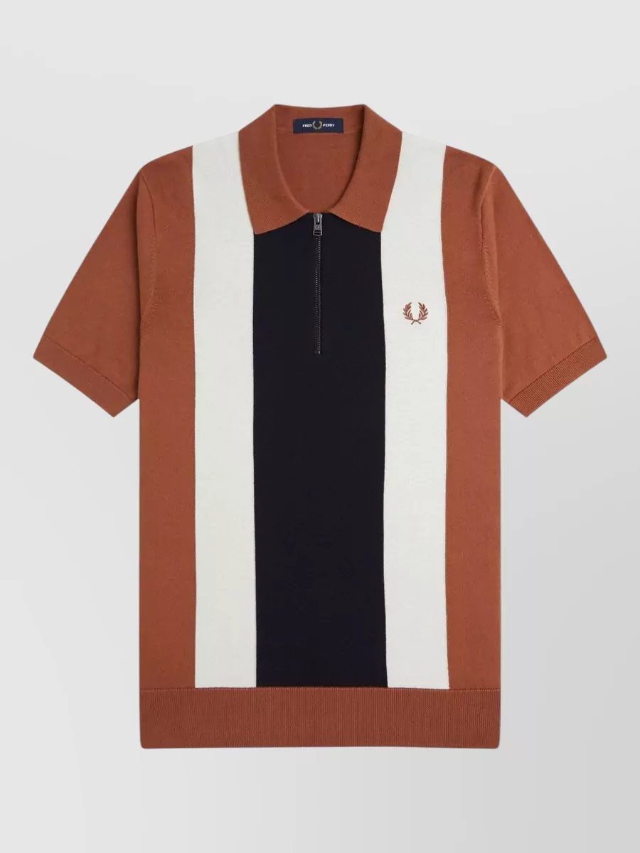 Fred Perry Cotton short-sleeve zip polo shirt