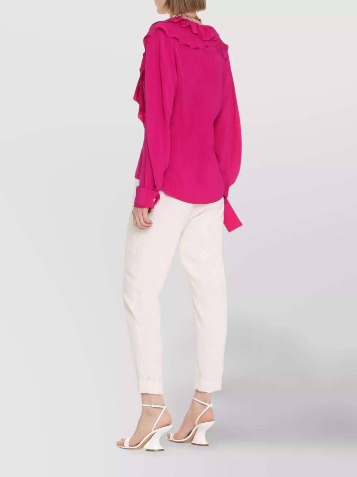 Victoria Beckham Silk Ruffled Blouse