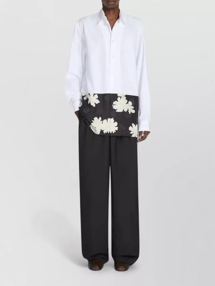 Dries Van Noten Floral Print Long Sleeve Shirt