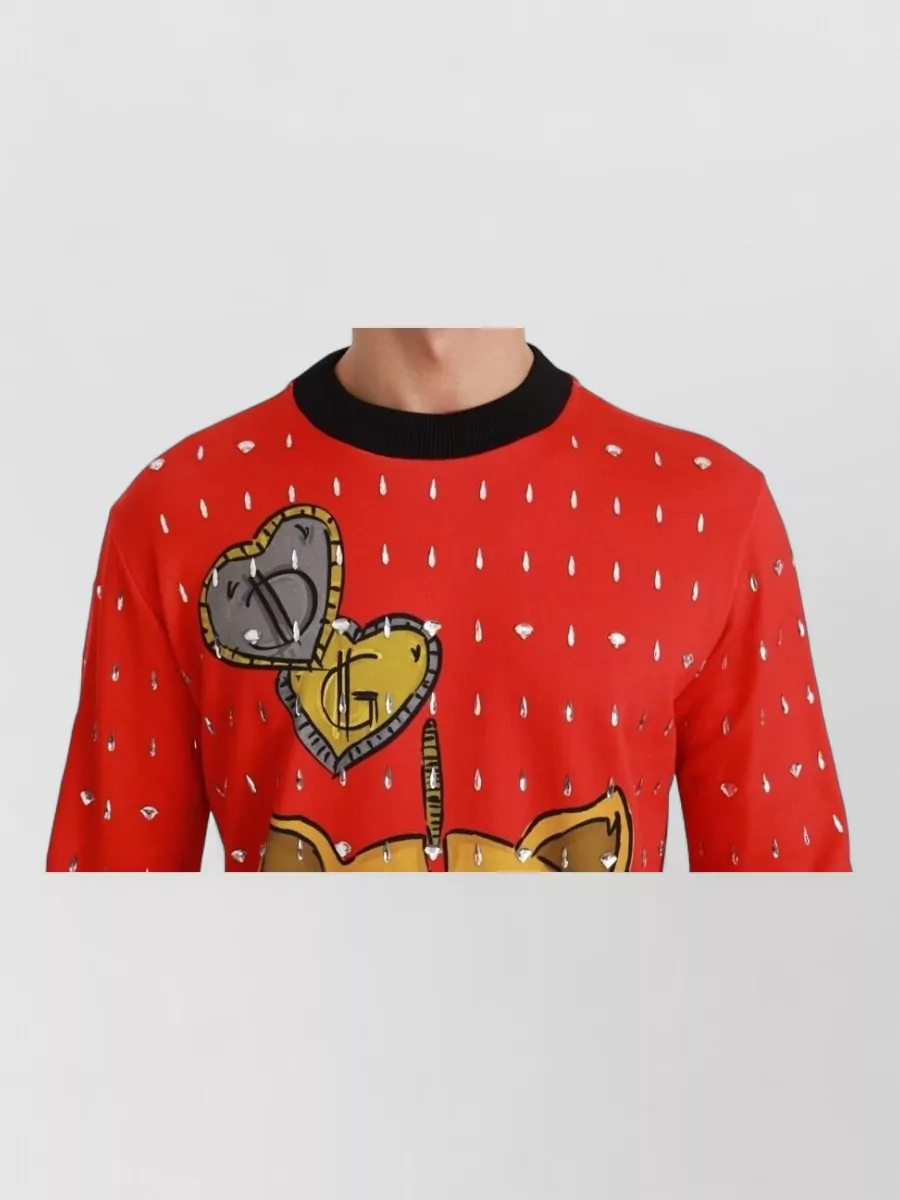 Dolce&Gabbana Crystal-Embellished Printed Sweatshirt