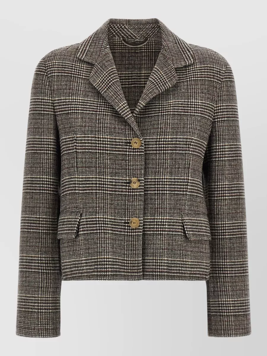 Ermanno Scervino checked virgin wool cropped single breasted blazer