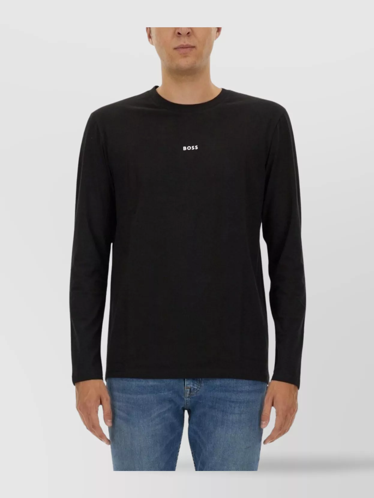 Boss Logo Crew Neck Long Sleeve T-Shirt