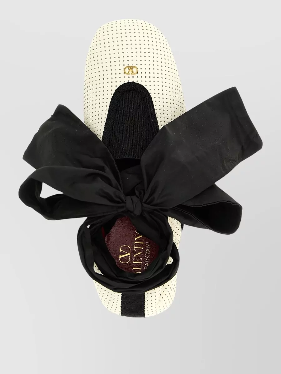 Valentino Garavani Leather Openwork Ballet Flats