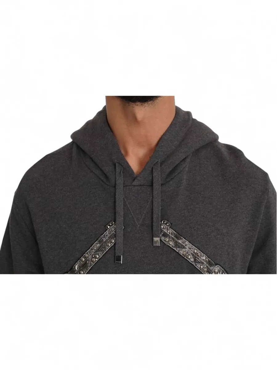 Dolce&Gabbana Cotton Hooded Crystal-Embellished Sweatshirt